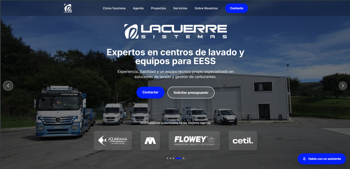 Inicio de lacuerresistemas.com en la nueva web a medida