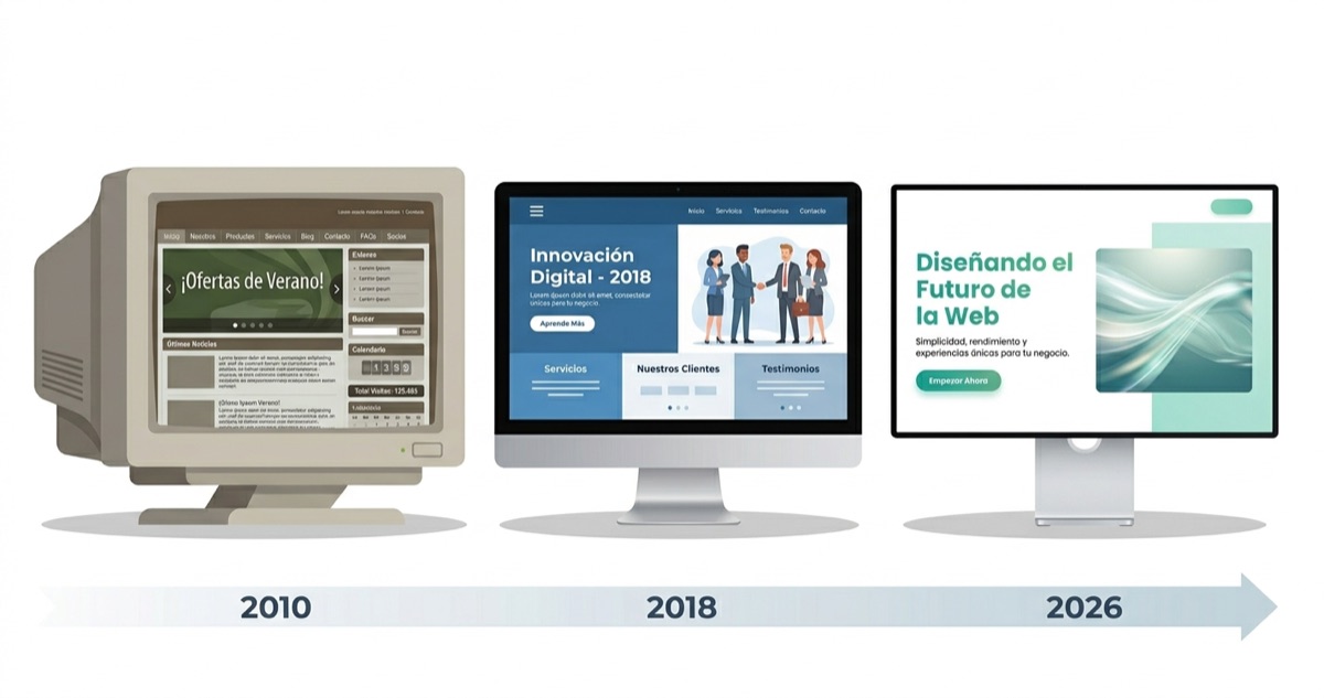 Evolución del diseño web: de 2010 a 2026